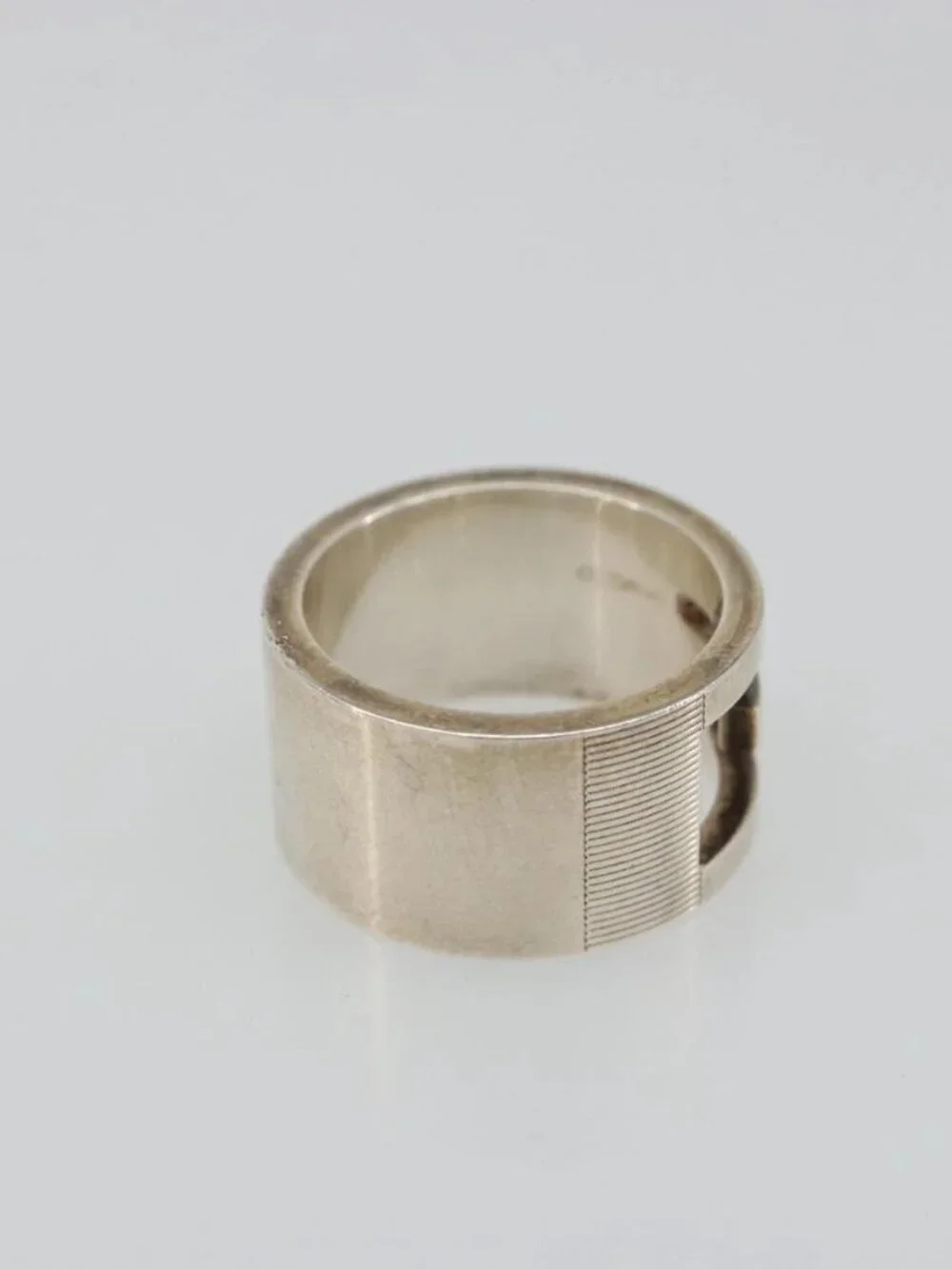 GUCCI Branded G Ring Ag925 Silver Auth SW2379V